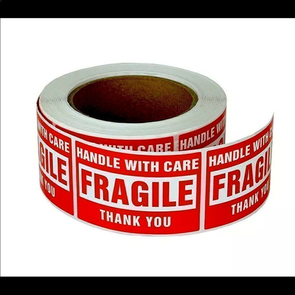 500 Fragile Handle With Care Stickers - 2 x 3 Inches, Safety Business La…